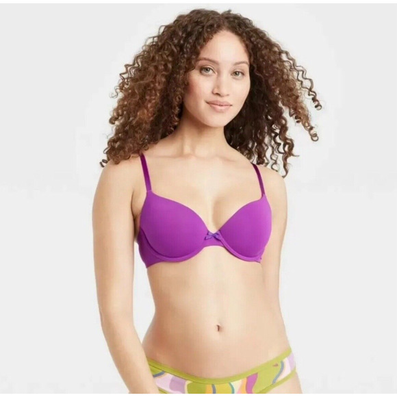 Auden The Everyday Bra Womens Size 36B Purple Lightly Lined Underwire Adjustable - Picture 1 of 7